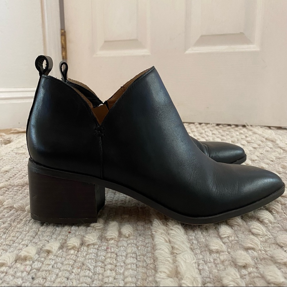 Franco Sarto black heeled booties